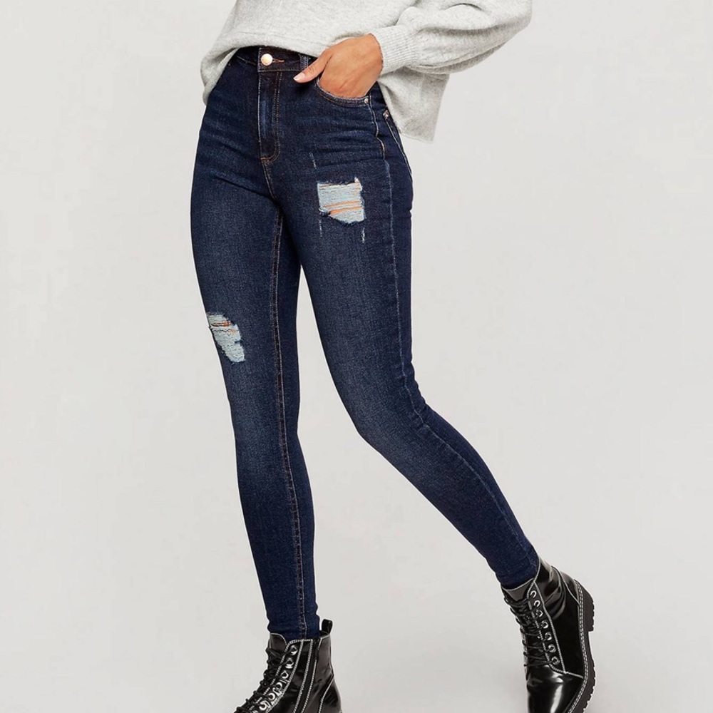 Miss Selfridge Lizzie High-Waist Ripped Skinny